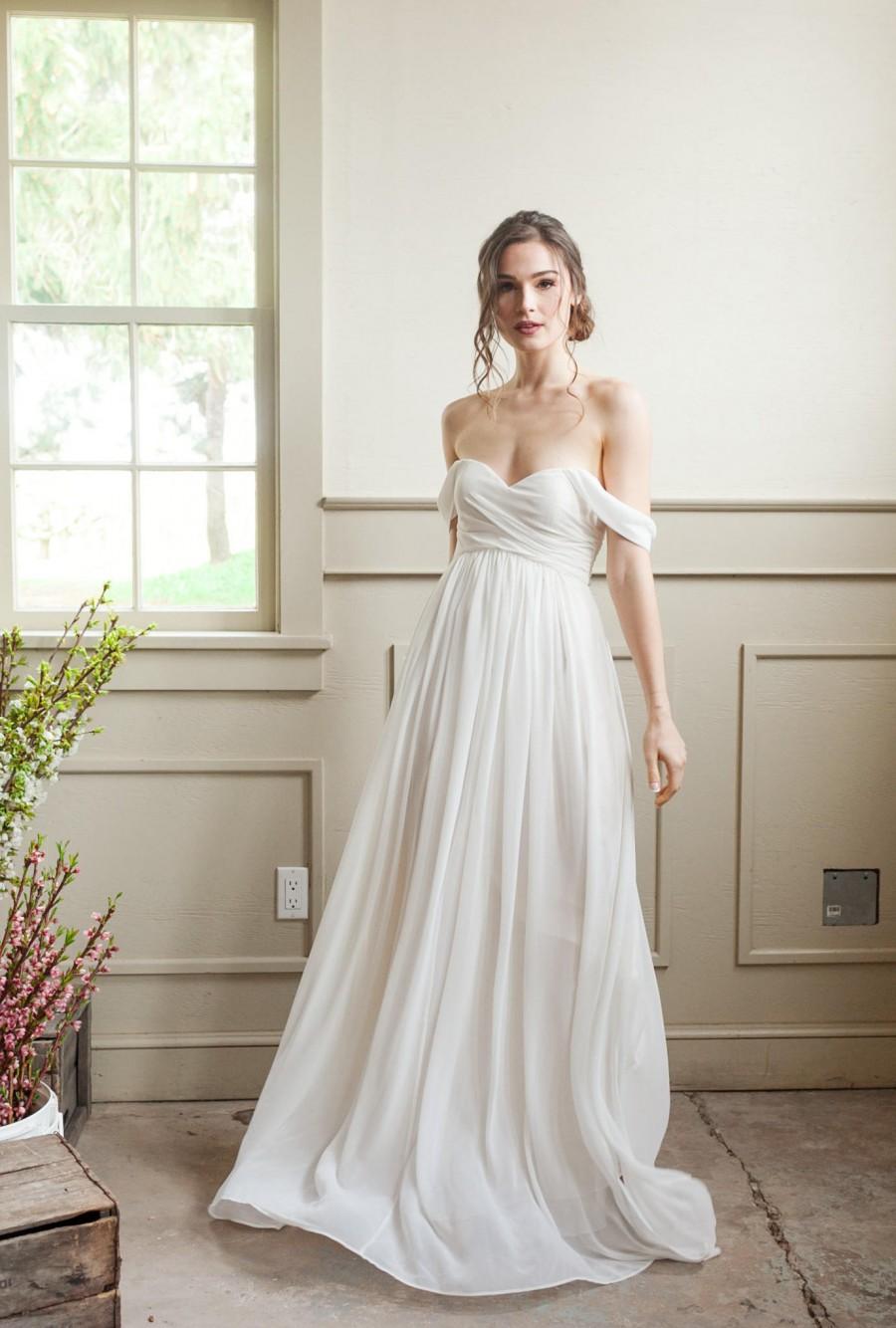 Hochzeit - Floral Print Off The Shoulder Bridesmaid Dress - Strapless Gown For A Modern Wedding