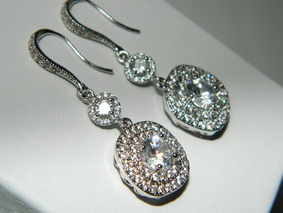 زفاف - Crystal Bridal Earrings, Wedding Cubic Zirconia Chandelier Earrings, Sparkly Dangle Earrings, Bridal Statement Earrings, Wedding Jewelry