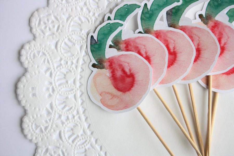 Свадьба - Peach Cupcake Toppers. Peach Theme. Sweet as a Peach. Cake Toppers. Bridal Shower. Baby Shower. Wedding. Birthday Party. Dessert Table. Fun