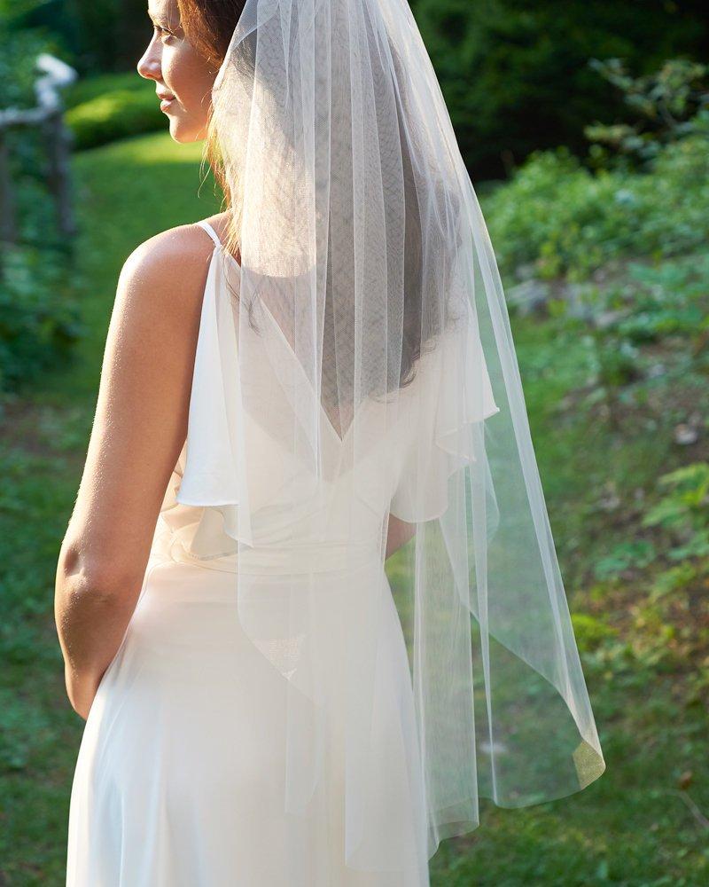 Свадьба - Bridal Veil, Cut Edge Veil, Simple Wedding Veil, Veil for Bride, Wedding Veil, Ivory Veil, White Veil, Veil for Wedding, Simple Veil,VB-5090