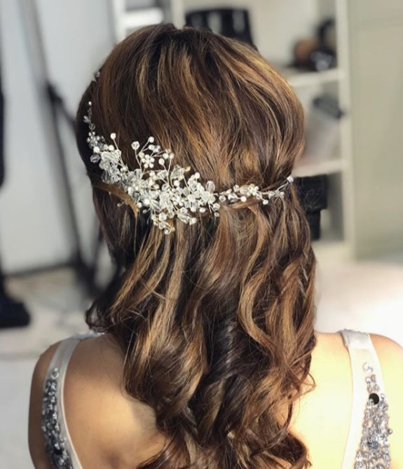 زفاف - DAFNE Bridal Pearl Hair vine Comb Wedding Hair Comb vine, Hair Chain Bridal hair jewellery Wedding Hair Vine, Bridal Hairpiece Comb