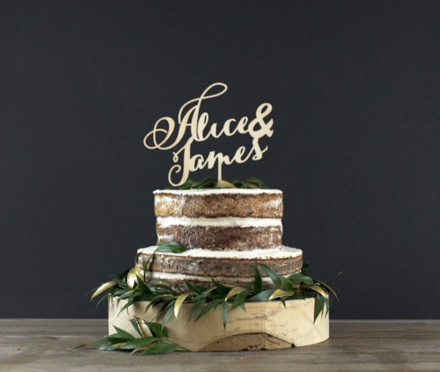 Hochzeit - Personalized Wedding Cake Topper - Cake Decor - Wood Cake Topper - Wedding Decoration