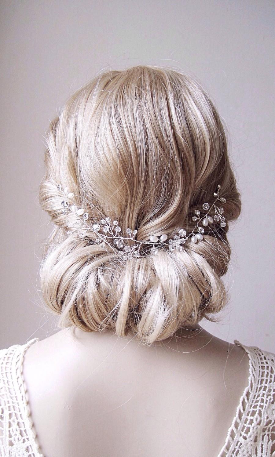 Wedding - Pearl Hair Vine Pearl And Crystal Wedding Hair Piece Pearl Wedding Hair Vine Bridal Hair Piece Pearl Bridal Hair Vine