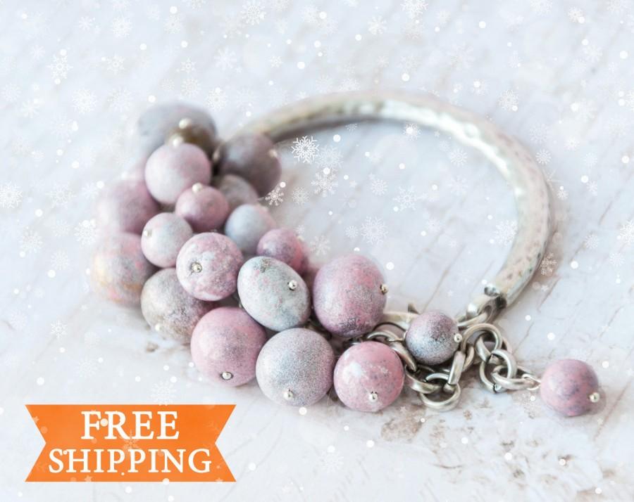 Mariage - Pink beaded bracelet, Pink bracelet for women, Birthday gift for wife, Birthday gift for friend, Valentines day jewelry gift