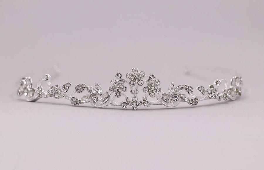 Mariage - Flower Girl Tiara, Swarovski Crystal Tiara, wedding headpiece, rhinestone tiara, rhinestone, first communion tiara, Macie Flower Girl Tiara