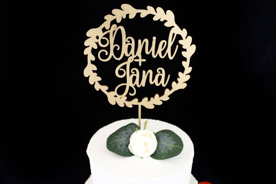 Wedding - Custom Wreath Wedding Cake Topper