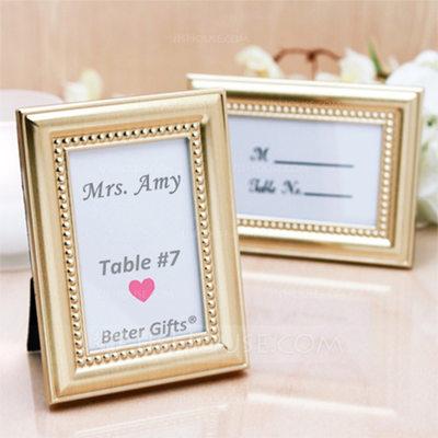 Wedding - #betergifts 4 x 3 inch Gold Photo Frame Place Card Holder Wedding Decoration  http://Shanghai-Beter.Taobao.com