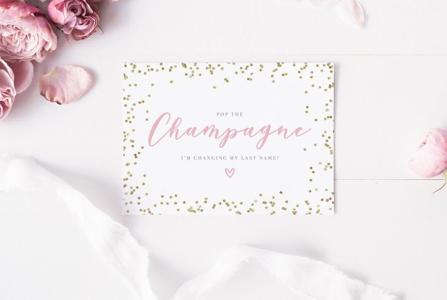 زفاف - Pop the champagne I'm changing my last name, Will you be my bridesmaid card, bridesmaid proposal card, bridesmaid card, bridesmaid proposal