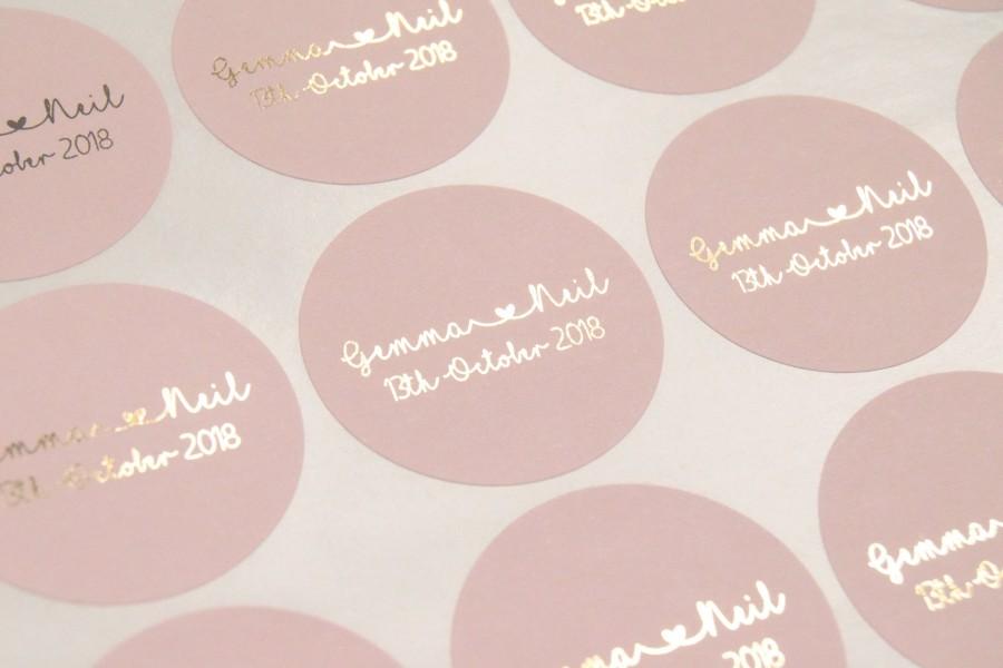 Свадьба - Foil Stickers, Foil Wedding Stickers, Blush Favour Stickers, Wedding Labels, Wedding Stickers, Personalised stickers, Blush Stickers, D8