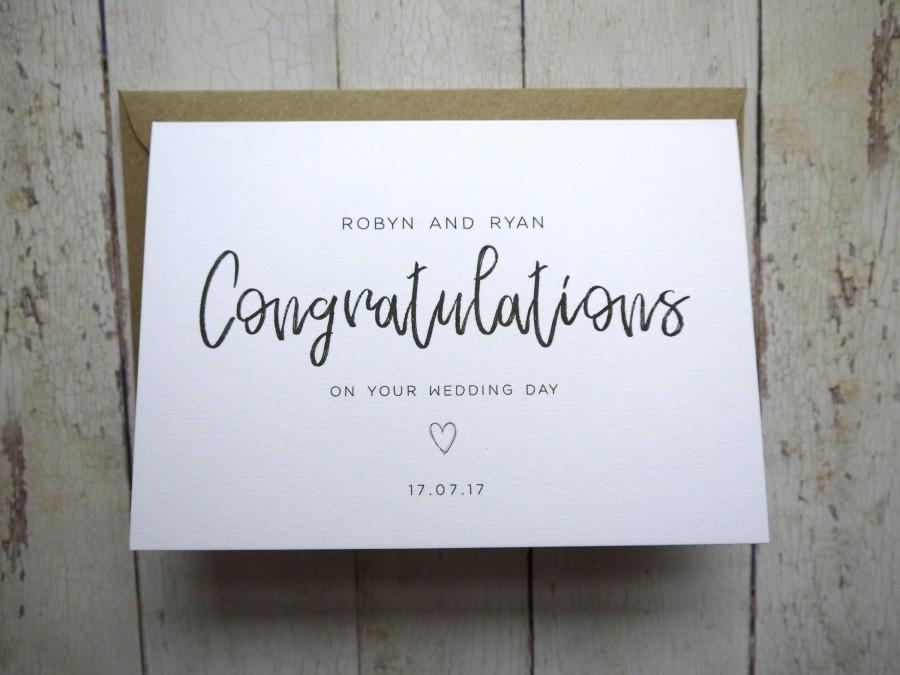 Mariage - Wedding Day card // Congratulations on your wedding day // Card for bride and groom // Personalised wedding card // Friend's wedding day //