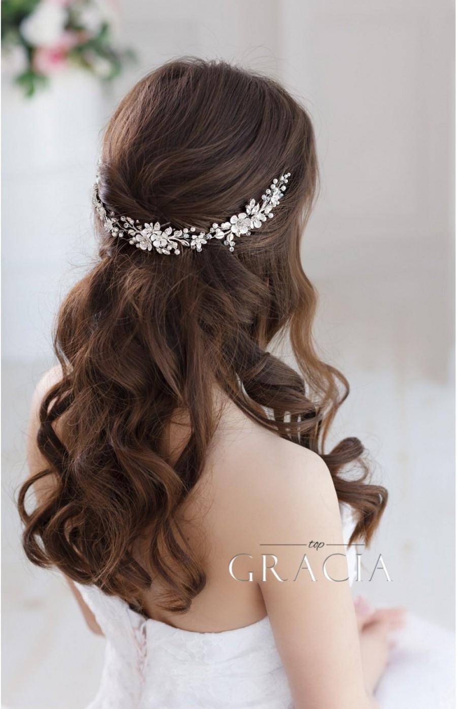 Mariage - Flower Bridal hairpiece Wedding headpiece Bridal headband Bridal hair piece Bridal headpiece Wedding Back Headpiece Wedding hair accessories