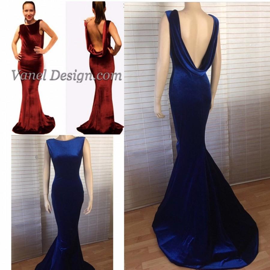 Свадьба - Mermaid Prom Dress Velvet Mermaid Dress -Sexy Formal Dress - Black, Red, Purple, Brown, Blue, Pink