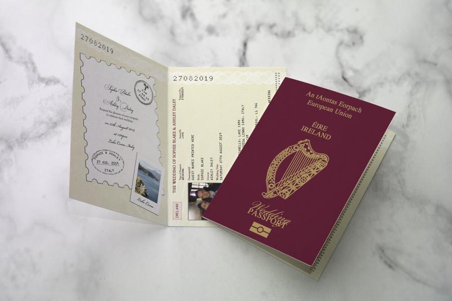 Свадьба - Irish Wedding Passport Invitation 