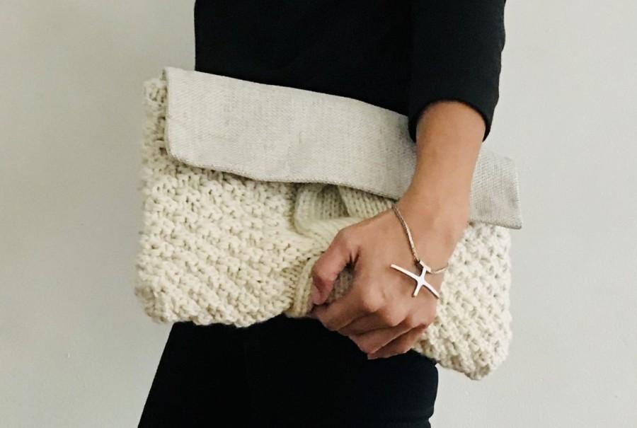 Hochzeit - Knit Clutch Bag - Handmade