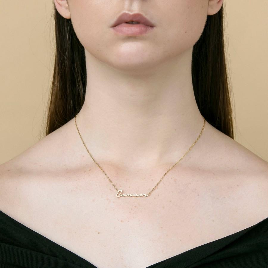 زفاف - Custom Name Necklace - Personalized Name Necklace  - Minimal Name Jewelry - Custom Word Necklace - Gold Personalized Word #PN02F140