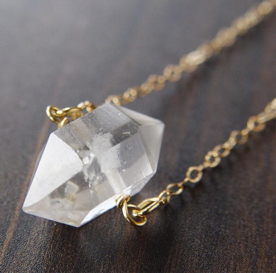 زفاف - Herkimer Diamond Gold Necklace