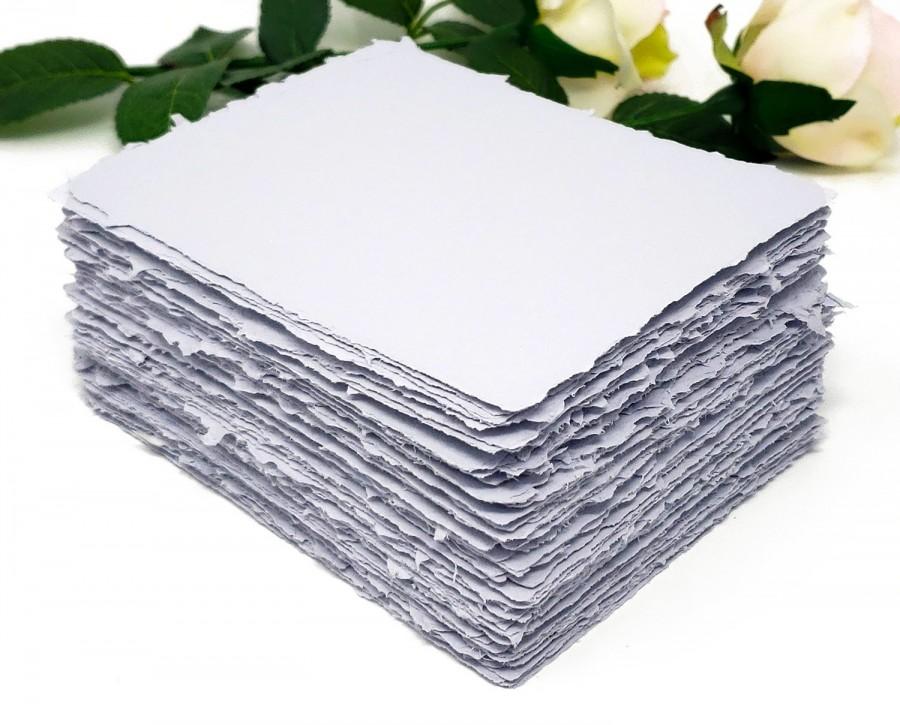 زفاف - Lavender handmade paper, recycled, deckle edge, 10 sheets, 4.25 x 5.5 inch