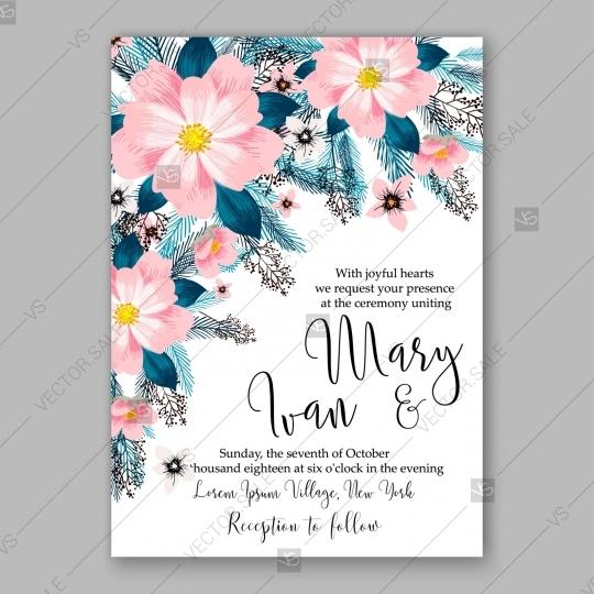 زفاف - Pink Peony wedding invitation template design banquet