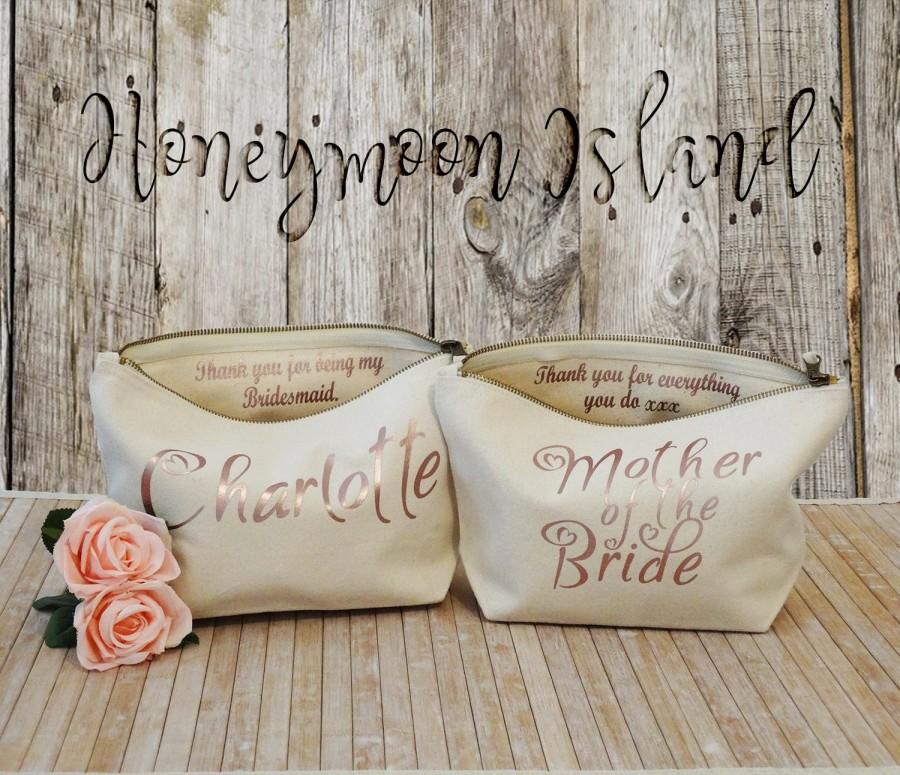 Mariage - Mother of the Bride Gift - Thank you gift - Personalised Make Up Bag - Cosmetics Bag - Wash Bag - Gift For Her - Wash Bag - Wedding Favor