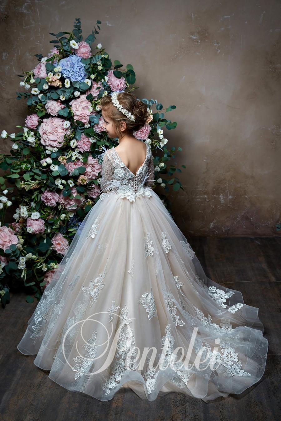 Hochzeit - Flower girl dress, Rustic Lace Flower Girl Dress,Baby toddler lace dress, white tulle tutu dress,flower girls dresses, birthday, party