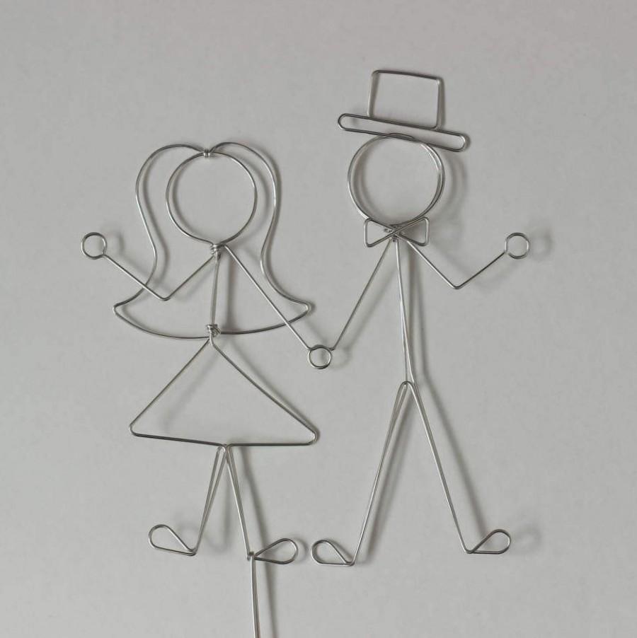 Wedding - Wedding Cake Topper Bride and Groom Stick Figures: WE BELONG TOGETHER