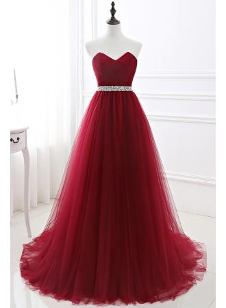 Wedding - Günstige Abendkleider Lang Weinrot Abiballkleider Online Kaufen Modellnummer: CPS551