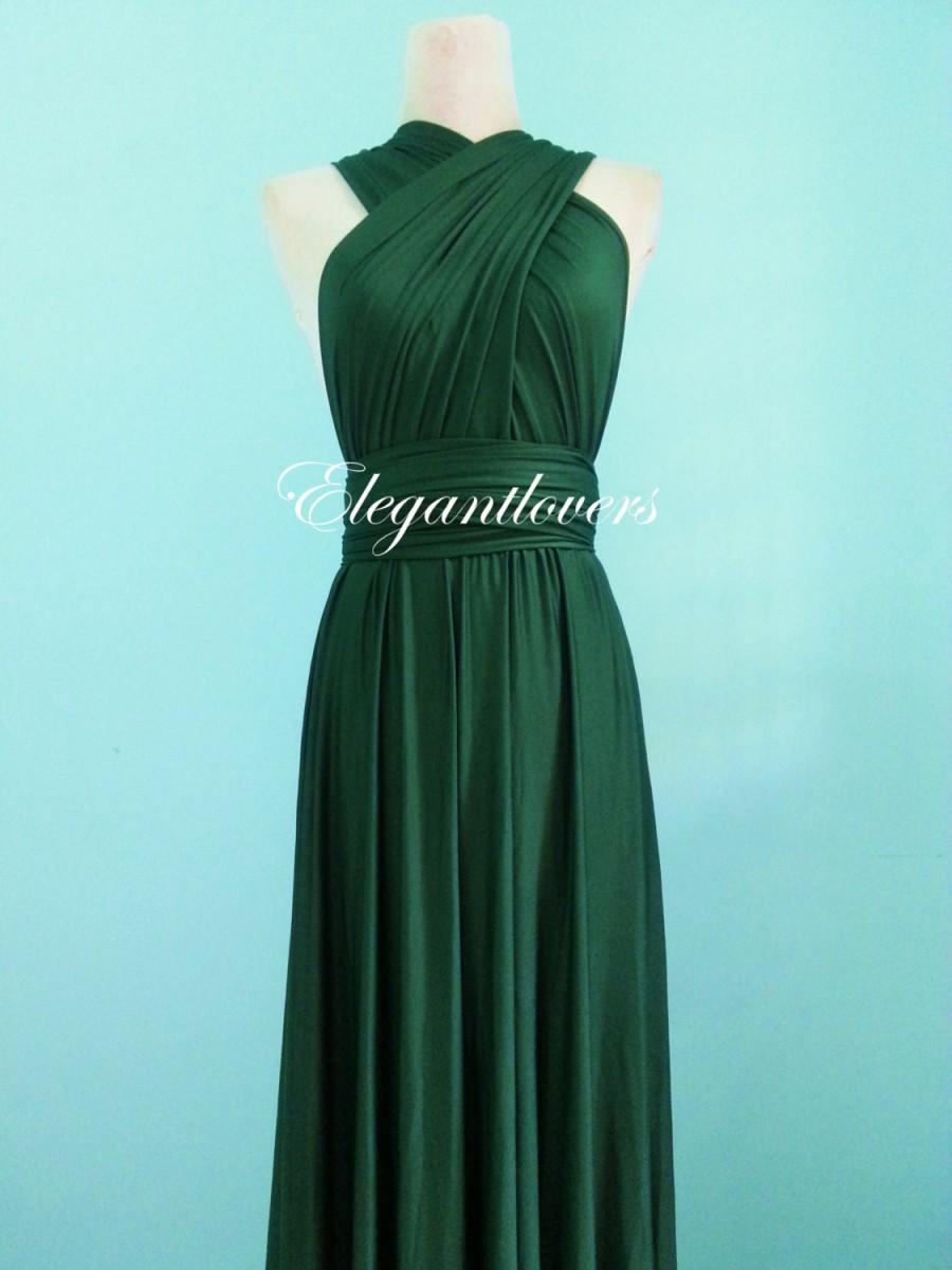 Mariage - Dark Olive Wedding Dress Bridesmaids Dress Infinity Wrap Convertible Dress Evening Gown Cocktail Party Dress Long Maxi Elegant Prom Dresses