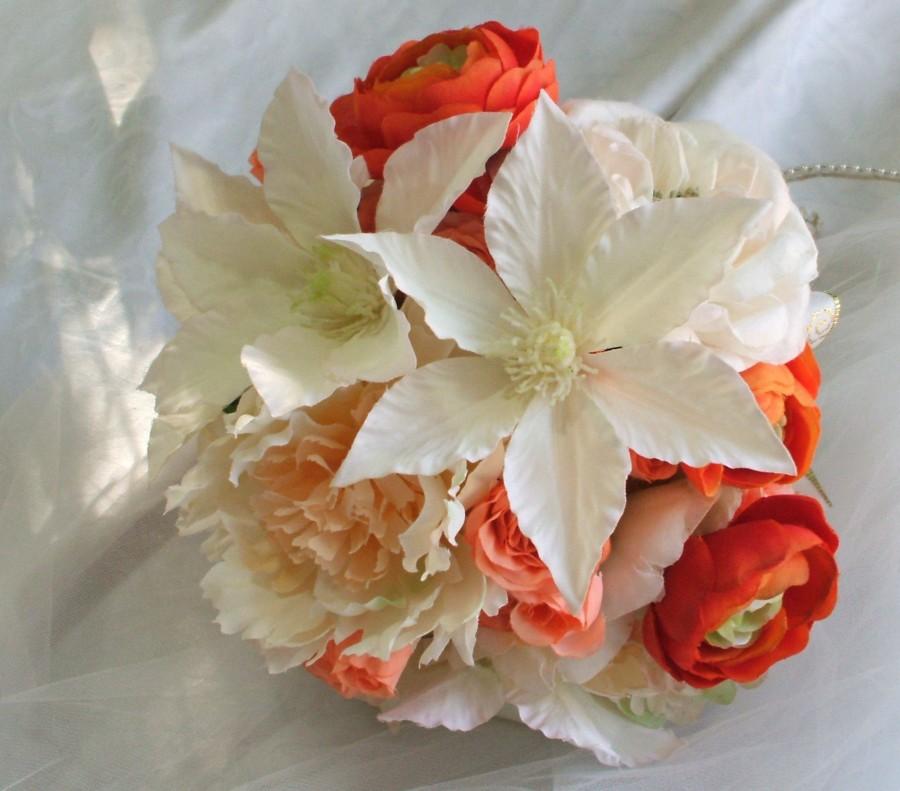 Hochzeit - Wedding flowers, Wedding bouquet, Bridal bouquet, silk bouquet