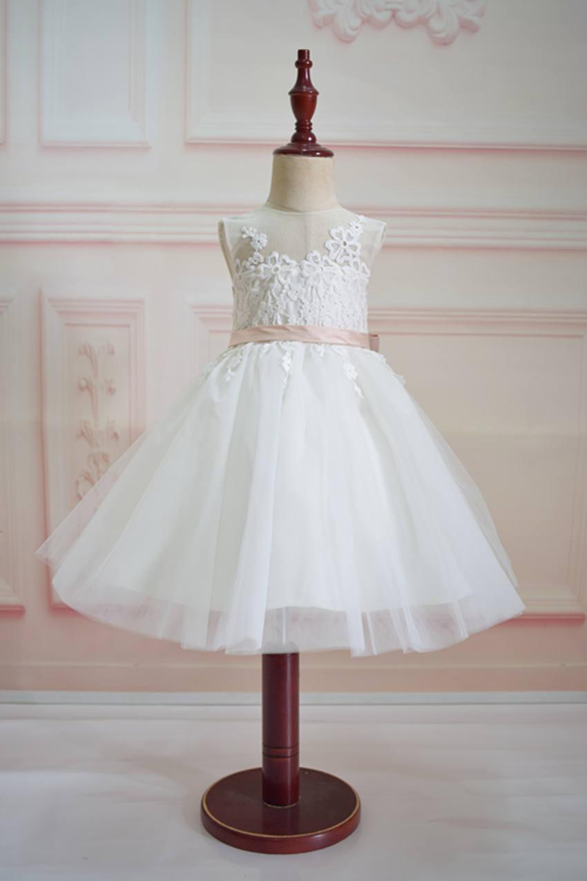 Wedding - Ivory flower girl dress