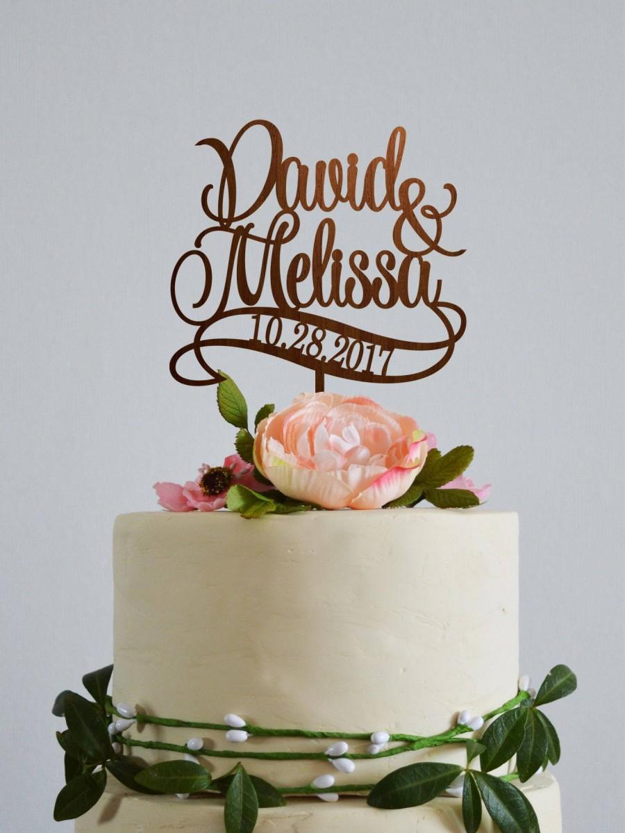 Mariage - Personalised names cake topper, Custom cake toppers for wedding,  Couple wedding cake toppers, Engagement cakes toppers, Rustic cake topper