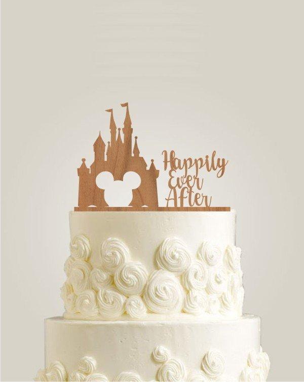 Свадьба - Happily Ever After Cake Topper, Castle Cake Topper for Wedding, Disney Wedding Cake Topper