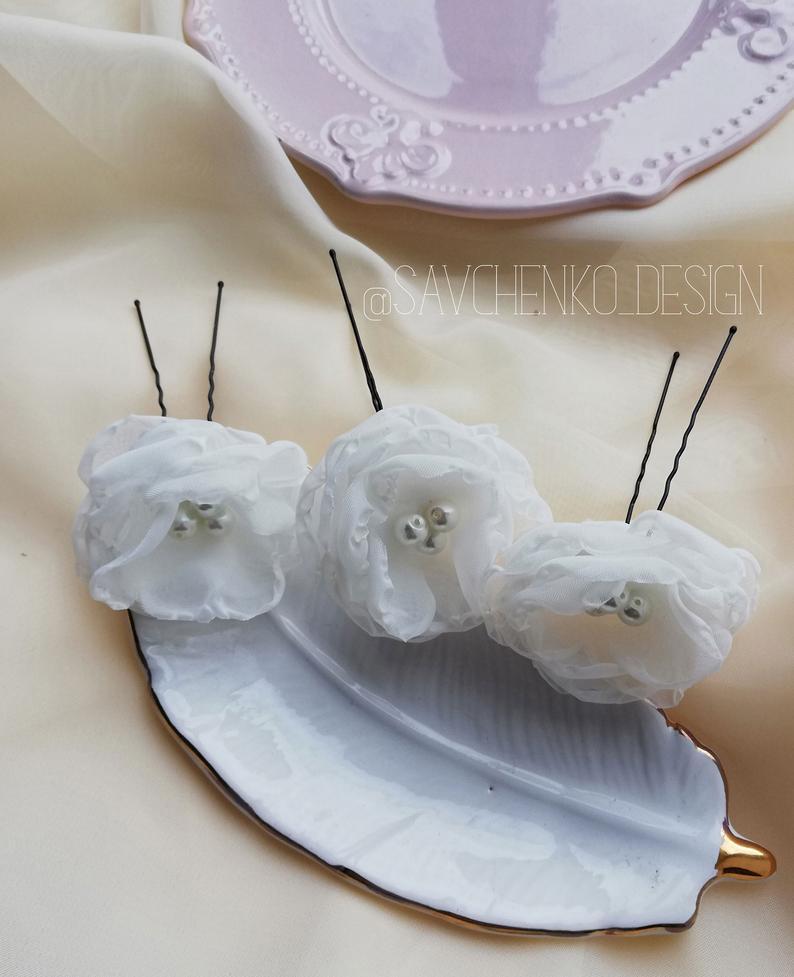 Свадьба - chiffon flower headpiece