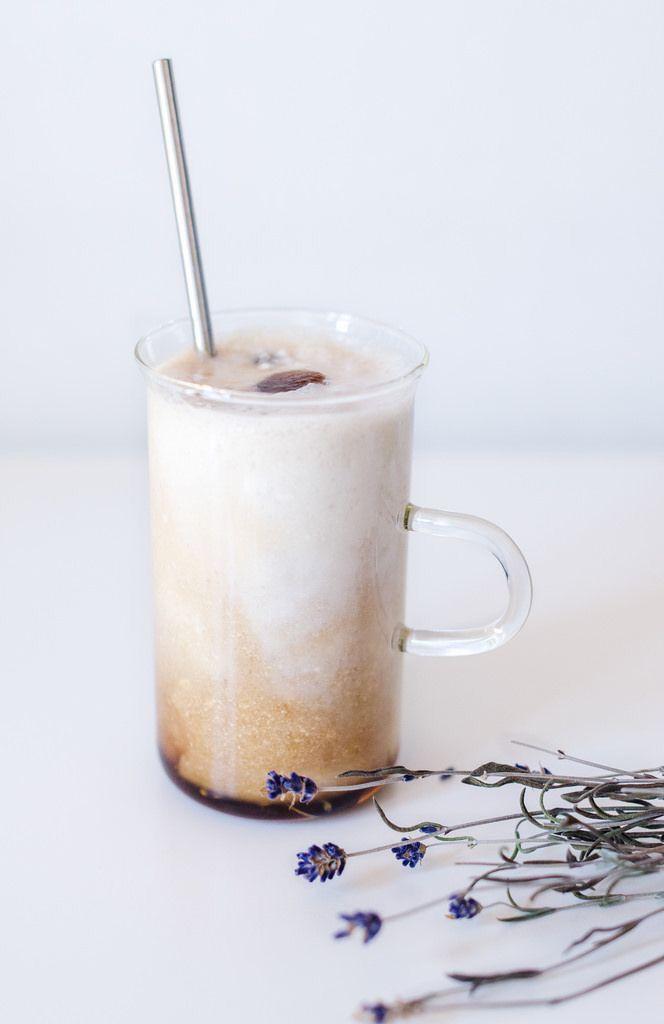Hochzeit - Coconut Lavender Iced Coffee Brew Some Coffee Pour Into Ice Cube Tray And Put Into The Freezer. Let The Rest Be In A Jug In The Fridge … 