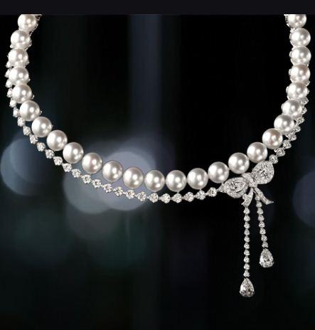 Mariage - Chanel-1932-web-mar 2013, Diamond And Pearl Butterfly Knot Necklace 