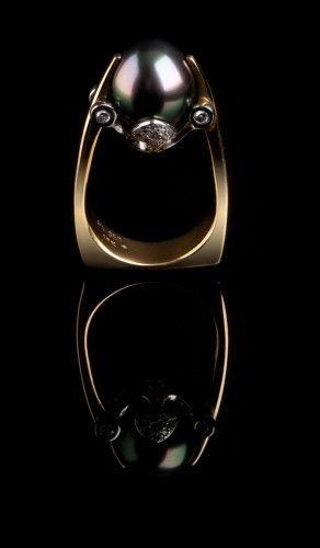 زفاف - Black South Sea Pearl Ring PR-603                                                                                                            … 