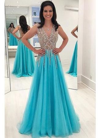Wedding - Elegante Abendkleider Blau 