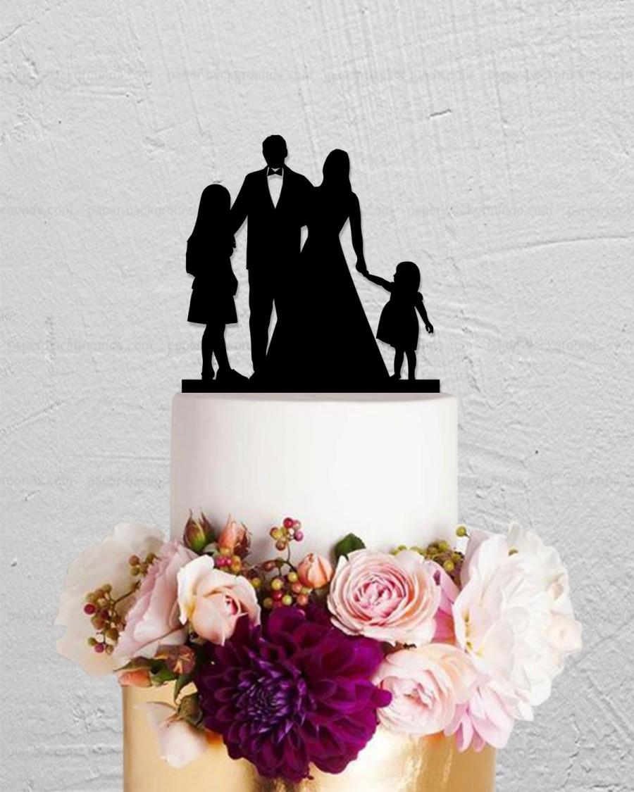 Свадьба - Family Cake Topper,Wedding Cake Topper,Custom Cake Topper,Children Cake Topper,Bride and Groom Cake Topper,Bride And Groom Cake Topper
