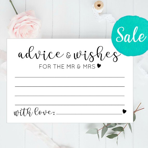 Mariage - Advice and Wishes For the Mr and Mrs, Newlyweds Advice, Advice Cards, Wedding Advice, Wedding Advice Cards, Words of Wisdom, Wedding Cards