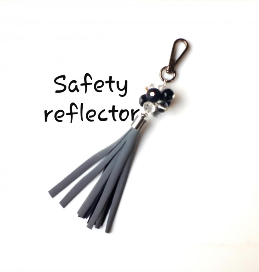 Свадьба - Safety reflector with natural stones. Be visible! Reflector looks like accessory. Top quality reflective fabric. Hand made with love.