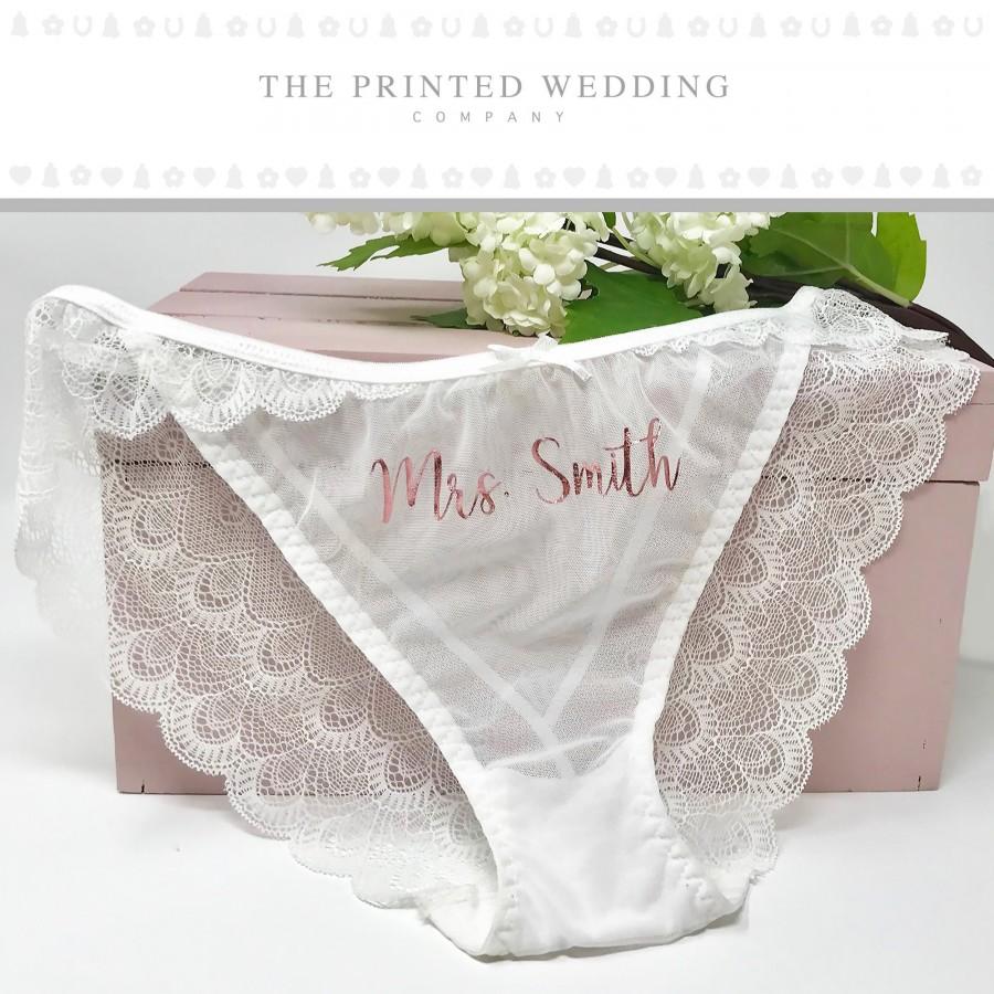 Свадьба - Bridal Panties - Custom Bridal Panties - Personalized Wedding Underwear - Custom Bride Panties - Wedding Lingerie - Mrs Panties - Lace Brief