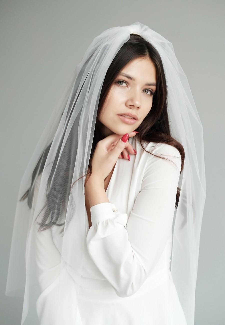 Mariage - Ivory wedding veil, Bridal veil, Short wedding veil