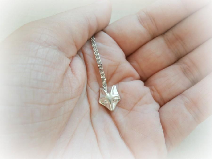 زفاف - Tiny Fox Necklace Sterling Silver - Fox Jewelry - Dainty Silver Fox Necklace - Foxy Lady Necklase