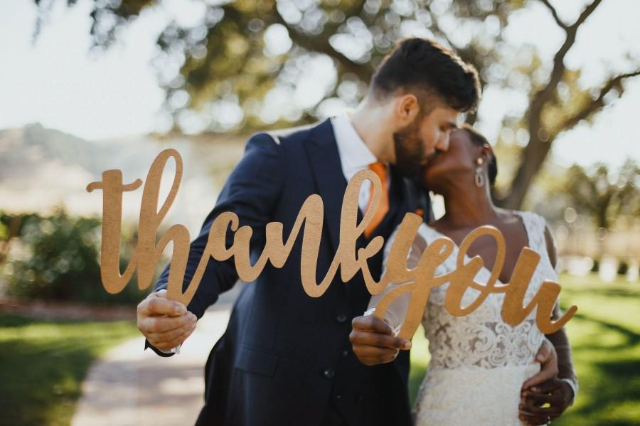 Свадьба - Thank You Sign, Wedding Thank You Sign, Thank You Sign Wedding Photo Props for DIY Thank You Cards, Bride & Groom Photography Decor