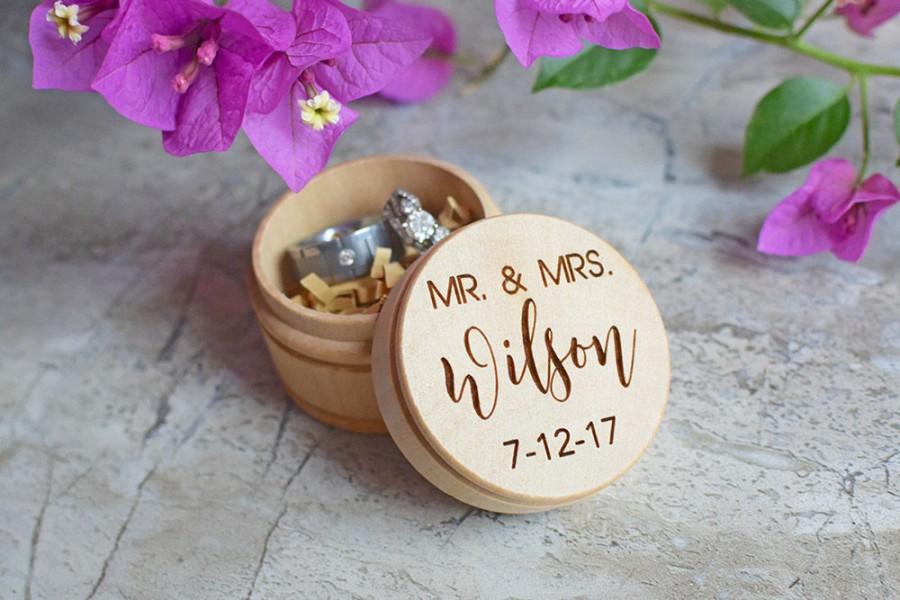 زفاف - Wedding Ring Box, Wooden Ring Box, Personalized Wedding Ring Box, Ring Bearer Box, Wedding Rings Holder, Rustic Ring Box