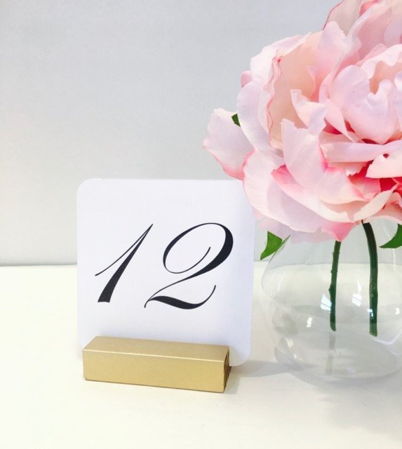 Свадьба - Gold Table Number Holders  (Set of 10)  On Sale
