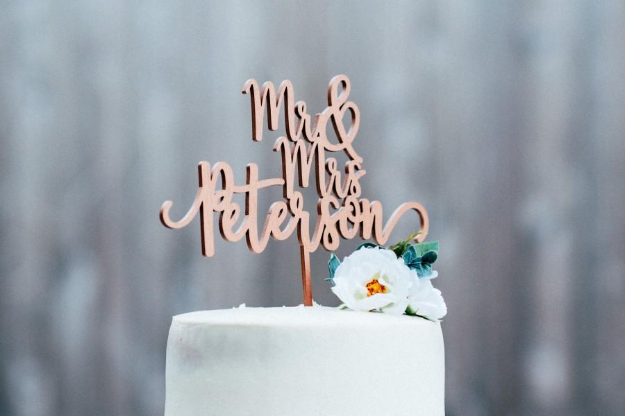 Свадьба - Personalized Wedding Cake Topper - Mr and Mrs Cake Topper - Rose Gold, Silver