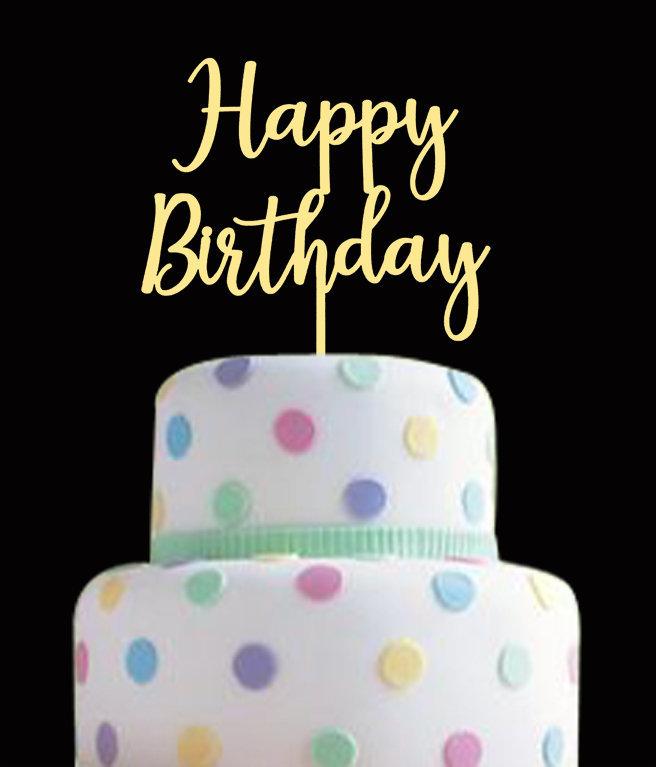 Hochzeit - Custom Birthday Cake Topper, Custom Calligraphy Personalized Cake Topper, Custom Personalized Wedding Cake Topper, Happy Birthday Topper