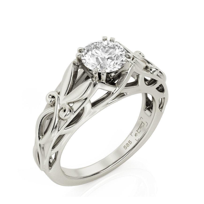 زفاف - Celtic Engagement ring, Art Deco Engagement Ring, 1ct Moissanite engagement ring, engagement ring, 1.5ct engagement ring, Braided, 2139