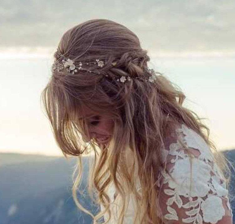 زفاف - Rose gold flower bridal hair piece 17 color Wedding hair accessory White Bridal hair piece Blush bridal headpiece Flower bridal hair pieces