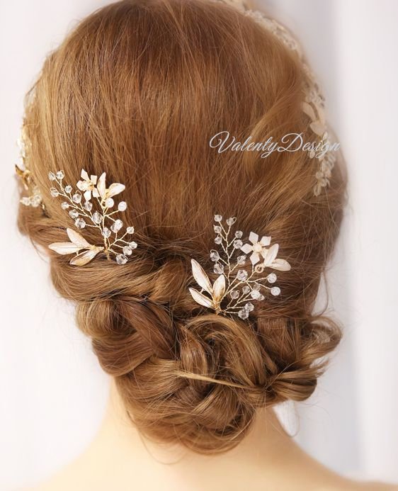 Mariage - Bride Hair Ornament bridal Hairpins mi TCrystal Beads Wedding Bridal hair jewelry 3 Pieces